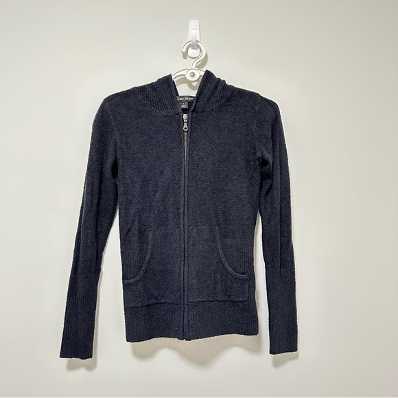 Barefoot Dreams Black Bamboo Chic Lite Black Zip Up Hoodie Size Small - Picture 2 of 12